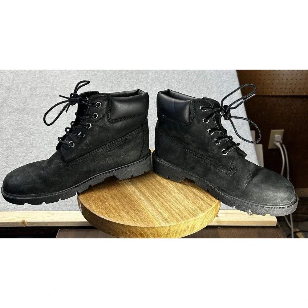 Timberland 10710 6-Inch Premium Boys 3 Black Leather Waterproof‎ Boots